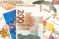 Heap of slovenian tolar bank notes