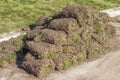 Heap of sod rolls Royalty Free Stock Photo