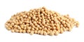 Heap of soya beans isolated on white Royalty Free Stock Photo