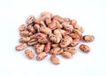 A heap of Speckled kidney beans on white background