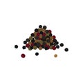 Heap spices. Pepper mixture. Black, red and white pepper