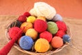 Spools of colorful Alpaca yarn