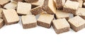 Heap square wafer biscuits isolated on white background Royalty Free Stock Photo