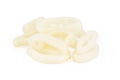 Heap of squid rings on white Royalty Free Stock Photo
