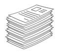Heap, stack of paper document file web icon vector symbol icon d