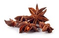 Heap of star anise isolated on white