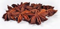 Heap of star anise on a white Royalty Free Stock Photo
