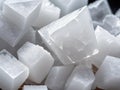 heap of sugar cubes as background closeup