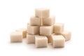 Heap of sugar cubes isolated on white background Royalty Free Stock Photo