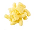 Heap of sweet corn sticks isolated on white background, top view Royalty Free Stock Photo