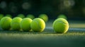 Heap of tennis balls on white background. Sports equipment Royalty Free Stock Photo