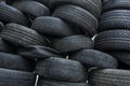 Heap of used tires