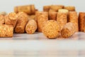 Heap of used vintage wine corks close-up Royalty Free Stock Photo