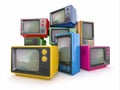 Heap of vintage tv. End of television Royalty Free Stock Photo