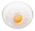 Heap white meal with egg yolk