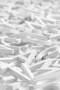 Heap of white monochrome alphabetic character letters background, literature, education, know-how or writing concept