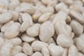 Heap of white raw beans Royalty Free Stock Photo