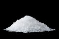 Heap of white snow isolated on black background Royalty Free Stock Photo