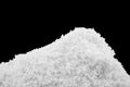 Heap of white snow isolated on black background Royalty Free Stock Photo