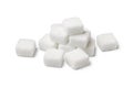 Heap of white sugar cubes isolated on white background Royalty Free Stock Photo