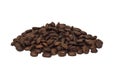 Heap of whole coffee beans on a white background Royalty Free Stock Photo