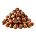 A Heap of Whole Hazelnuts with Shells Royalty Free Stock Photo