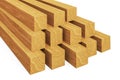 Heap of wood beams, 3d rendering