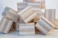 Heap of wooden cubes Royalty Free Stock Photo