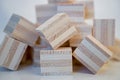 Heap of wooden cubes Royalty Free Stock Photo