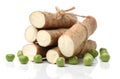 Heap of yam and peas Royalty Free Stock Photo