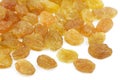 Heap of yellow raisin on white Royalty Free Stock Photo