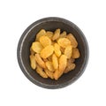 Heap of Yellow Sultanas Raisins on White Background Royalty Free Stock Photo