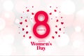 Heappy womens day hearts background beautiful design Royalty Free Stock Photo