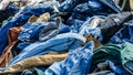 Heaps of clothing on the second hand market Royalty Free Stock Photo