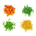 Heaps of different cut vegetables Royalty Free Stock Photo