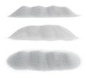 Heaps of dry quatz sand on white background. Collection Royalty Free Stock Photo