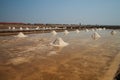 Heaps of organic salt ready to be harvested