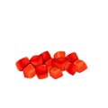 Heaps red bell pepper sliced to cubes Royalty Free Stock Photo