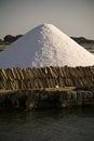 Heaps of salt produced in the salt marshes of Marsala, Sicily