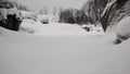 Heaps of snow in the yard