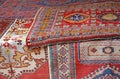 Heaps of valuable oriental carpets Royalty Free Stock Photo