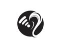 Hear icon logo design template