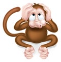 Hear no Evil Cartoon Wise Monkey Royalty Free Stock Photo