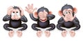 Hear no evil see no evil speak no evil monkeys Royalty Free Stock Photo