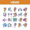 Hear Sound Aid Tool Collection Icons Set Vector Royalty Free Stock Photo