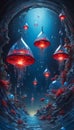 Whispers of Infinity: Droplet Galactic Dreams. AI Generate