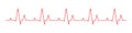 Hearbeat red line. Vector isolated illustration. Abstract wave. Pulse red vector trace.  EKG cardio line red symbol. Medical and Royalty Free Stock Photo