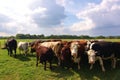A heard of cows in the field Royalty Free Stock Photo