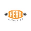 Herd immunity logo icon for New normal lifestye concept Royalty Free Stock Photo