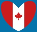 Heard Shaped Canadian Flag. National Flag of Canada Day